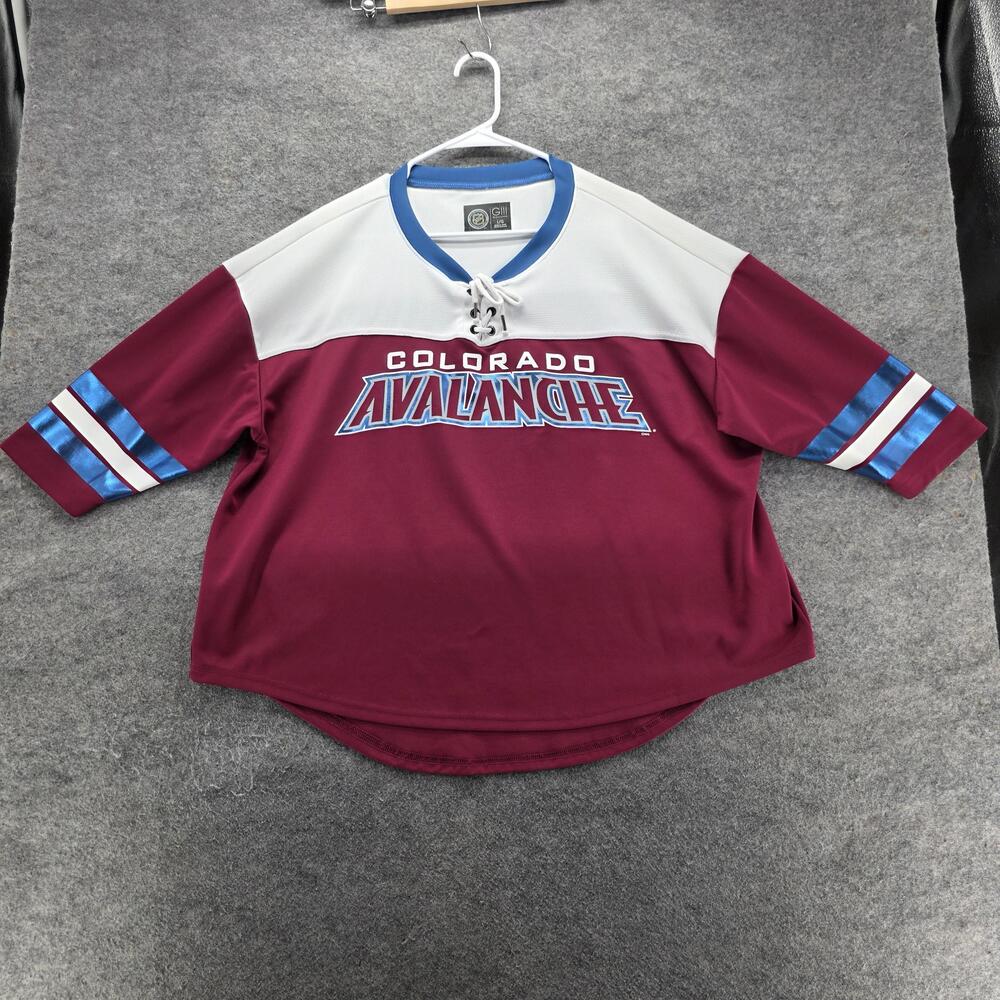 Colorado Avalanche Jersey Mens L Red NHL Hockey G-III Lace Neck Pullover
